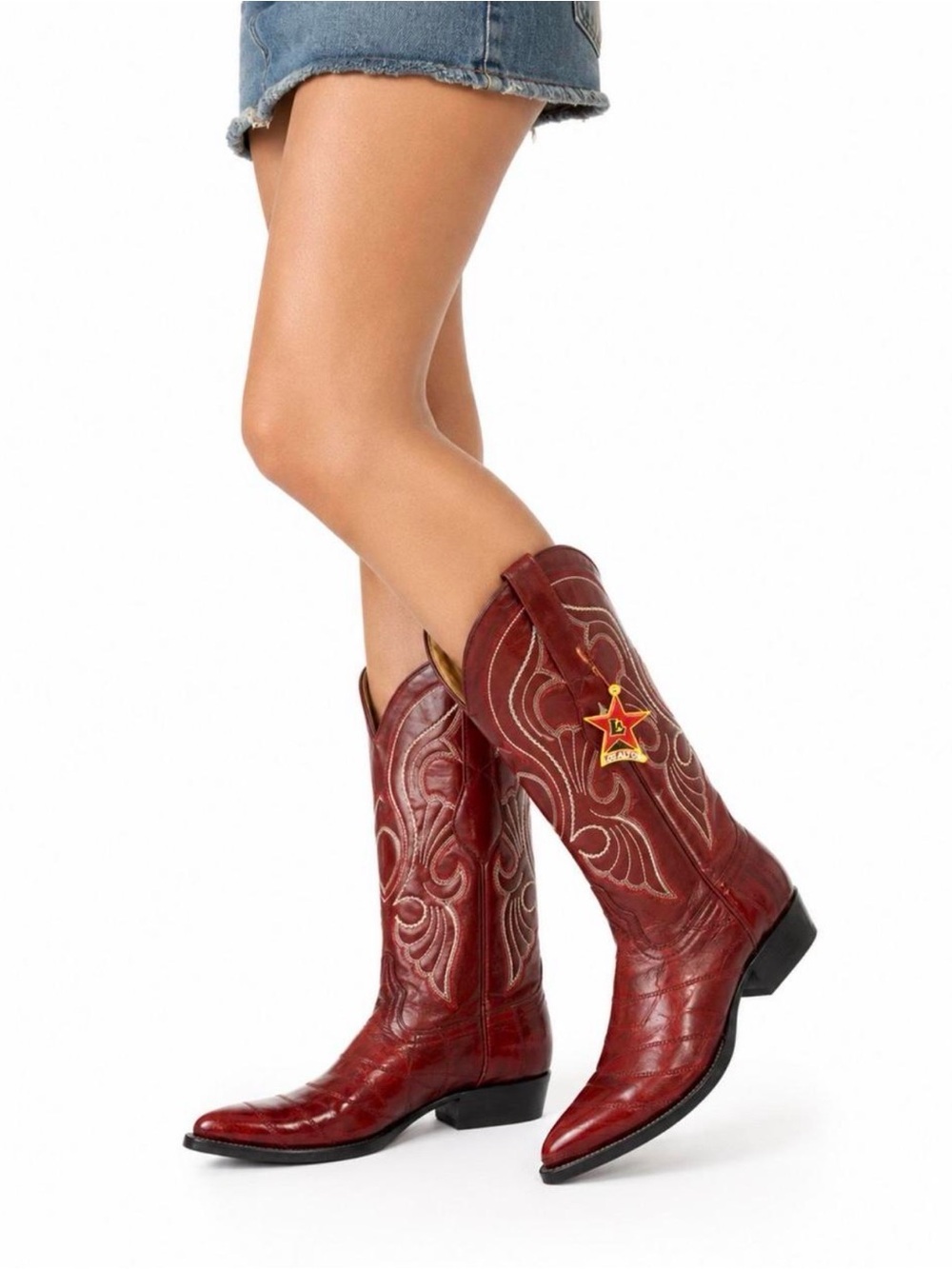 NWT Los Altos Genuine Eel Skin Western Cowboy Boots – Women’s